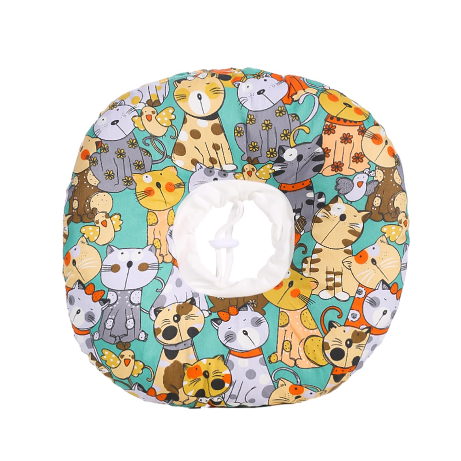 FANSU Recovery Collar for Cat, Recovery Collar Dog Round Donut Adjustable Soft Protective Neck Collar Pet for Kitten Puppy (M,Spotted Cat)