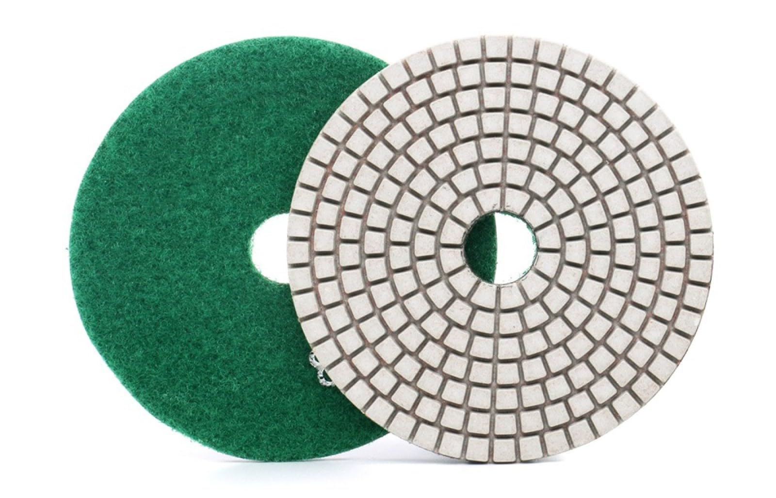 6 Uds., Almohadillas De Pulido De Diamante En Seco Y Húmedo De 4 ", Disco De Molienda Flexible Para Suelo De Hormigón, Pulido De Piedra, Enlace De Resina Blanca 50-3000#,Gris