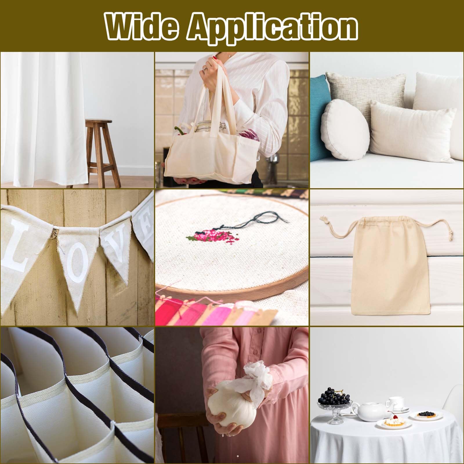 Medium Weight 63 inch x 10 Yards Muslin Fabric by Yard 100% Cotton Cloth Natural Unbleached Cotton Muslin Fabric Material for Sewing Material Apparel Cloth - Image 5