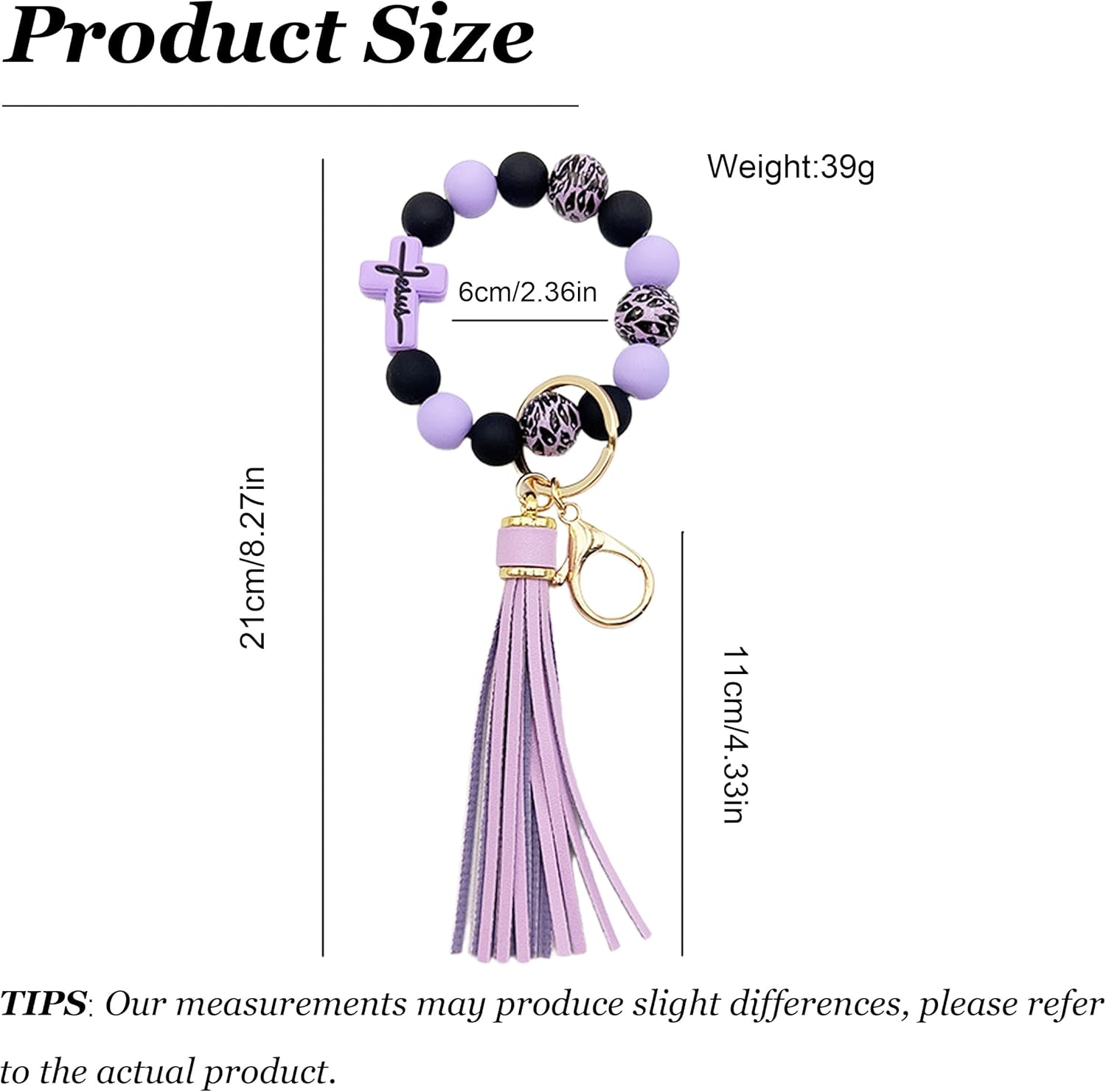 72ore Jesus Keychain Boho Beaded Wallet Keychains Cross Tassel Leather Keychain Leather Bag Charm for Women - Image 6