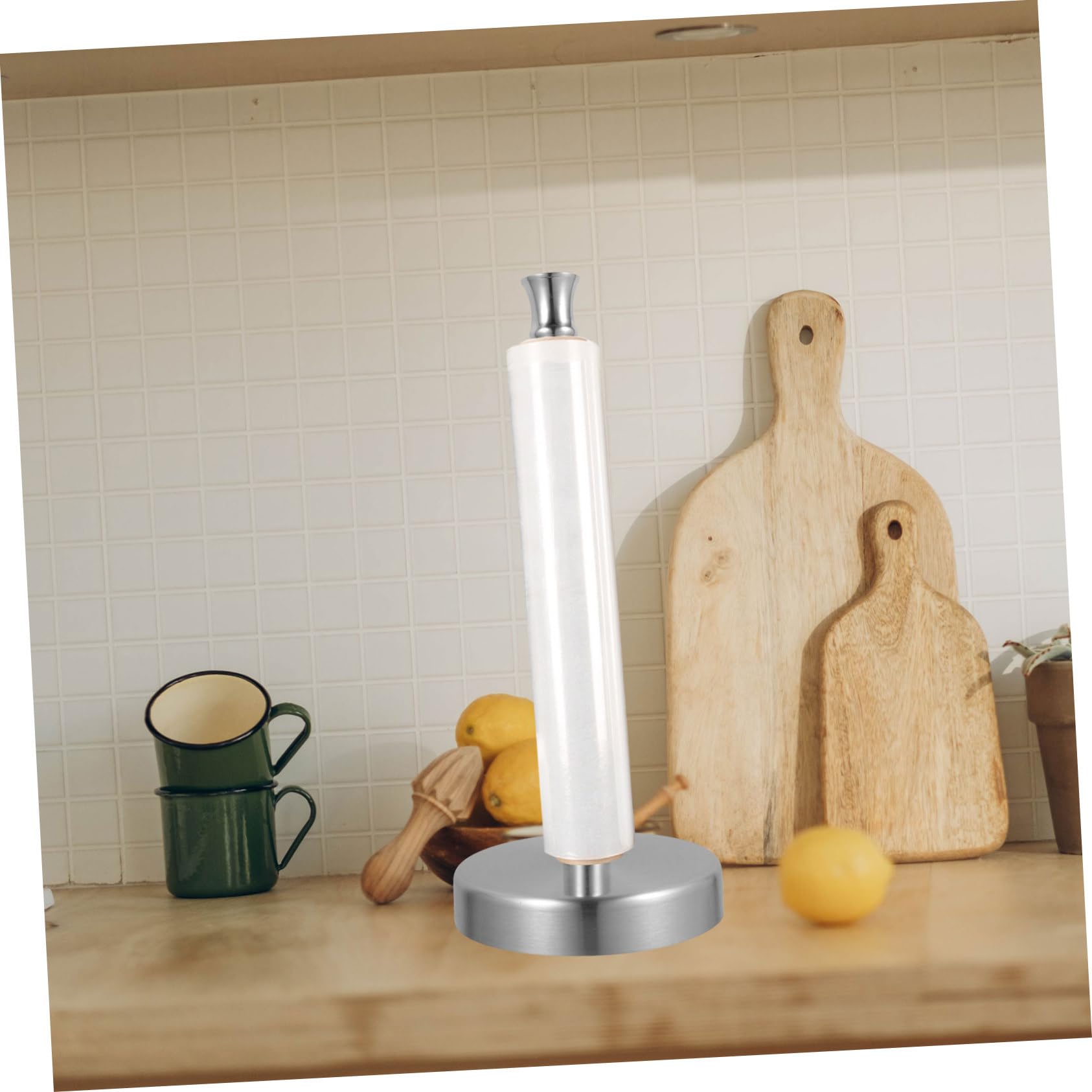 Alipis Portarotolo da Cucina in Acciaio Inox, 2 Pezzi, Design Verticale Salvaspazio per Pezzi di Carta e Pellicola, per Piano Cucina