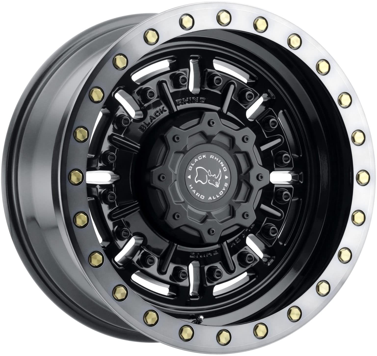 BLACK RHINO ABRAMS 17X9.5 5X127-18mm GLOSS GUNBLACK W/MACHINED DARK TINT LIP