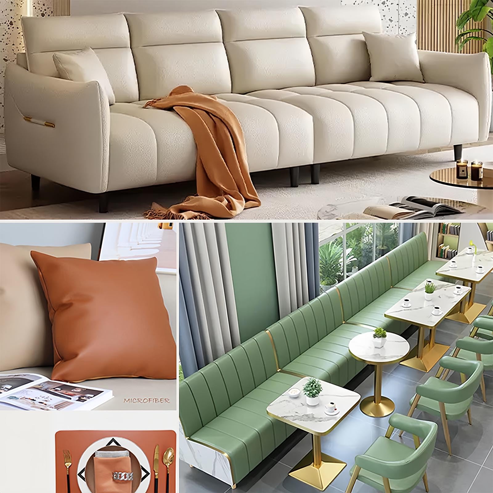 Tela De TapiceríA De Piel SintéTica, Tela De Piel SintéTica De Poliuretano, para Muebles, SofáS Y Sillones TapiceríA Y DecoracióN De Coches Manualidades Y Costura