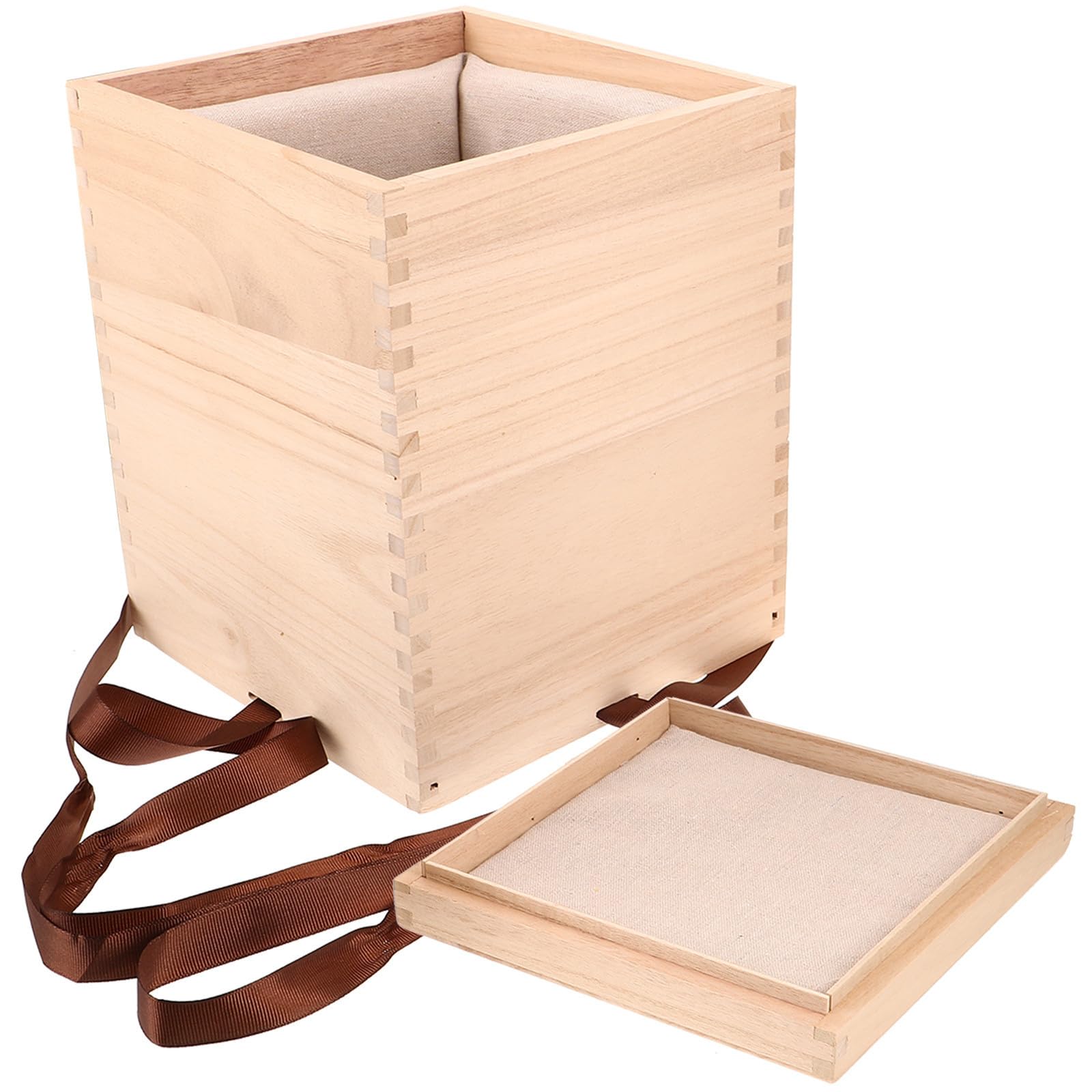 CALLARON Boîte à Thé en Bois Vintage Couvercle Réutilisable et Facile à Transporter, Boîte de Rangement Élégante pour Tasse à Thé et Objets Divers