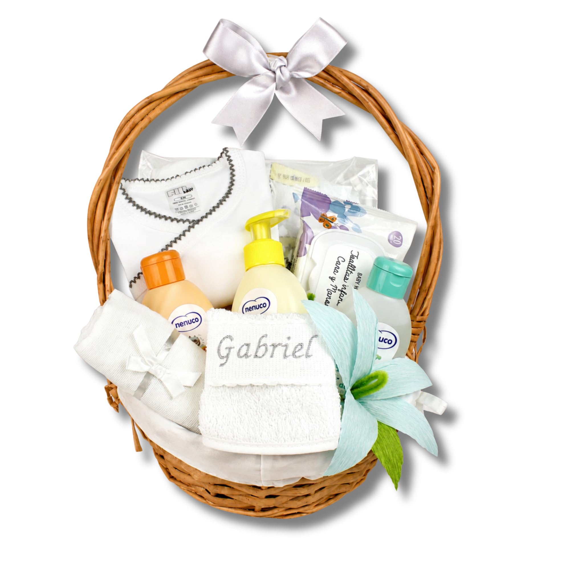 Cesta Regalo Bebe NENUC O-Pack Bebe-Regalo Bebe Recien Nacido Niño-Cestas Bebe-Regalo Recien Nacido-Cosas Para Bebes Recien Nacidos-Regalo Bebe Recien Nacido Niña-Regalos Para Bebes-Ropa Bebe (Gris)