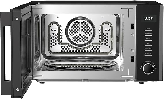 Rediffusion 30L Digital Combination Microwave, 900W Microwave,1200W Grill & 2200W Convection, Grill Rack, Defrost, Stainless Steel Cavity, 5 Power Levels, 8 Auto Menus, Freestanding, Black - REDCMW30B
