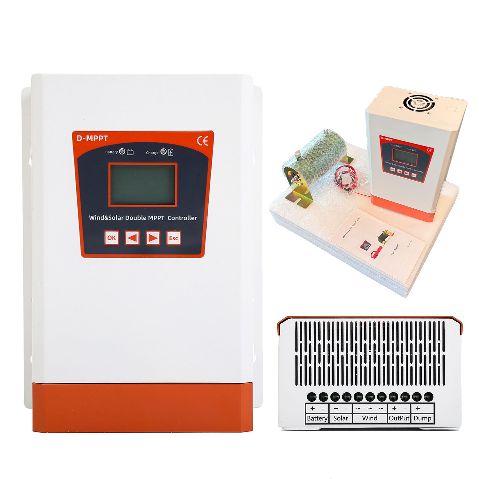 Hybrydowy regulator ładowania 12000 W Wind Solar z podwójnym MPPT, regulator ładowania do akumulatorów litowych i kwasowo-ołowiowych, sterowanie Bluetooth, 24 V/48 V automatyczny