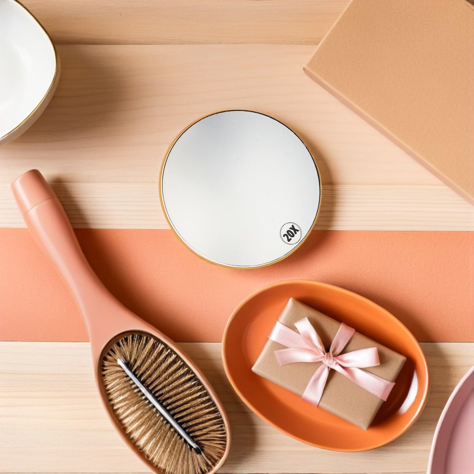 2 espejos de maquillaje con ventosa – Espejo de tocador ajustable para baño, ducha, 10 aumentos para una aplicación de maquillaje impecable