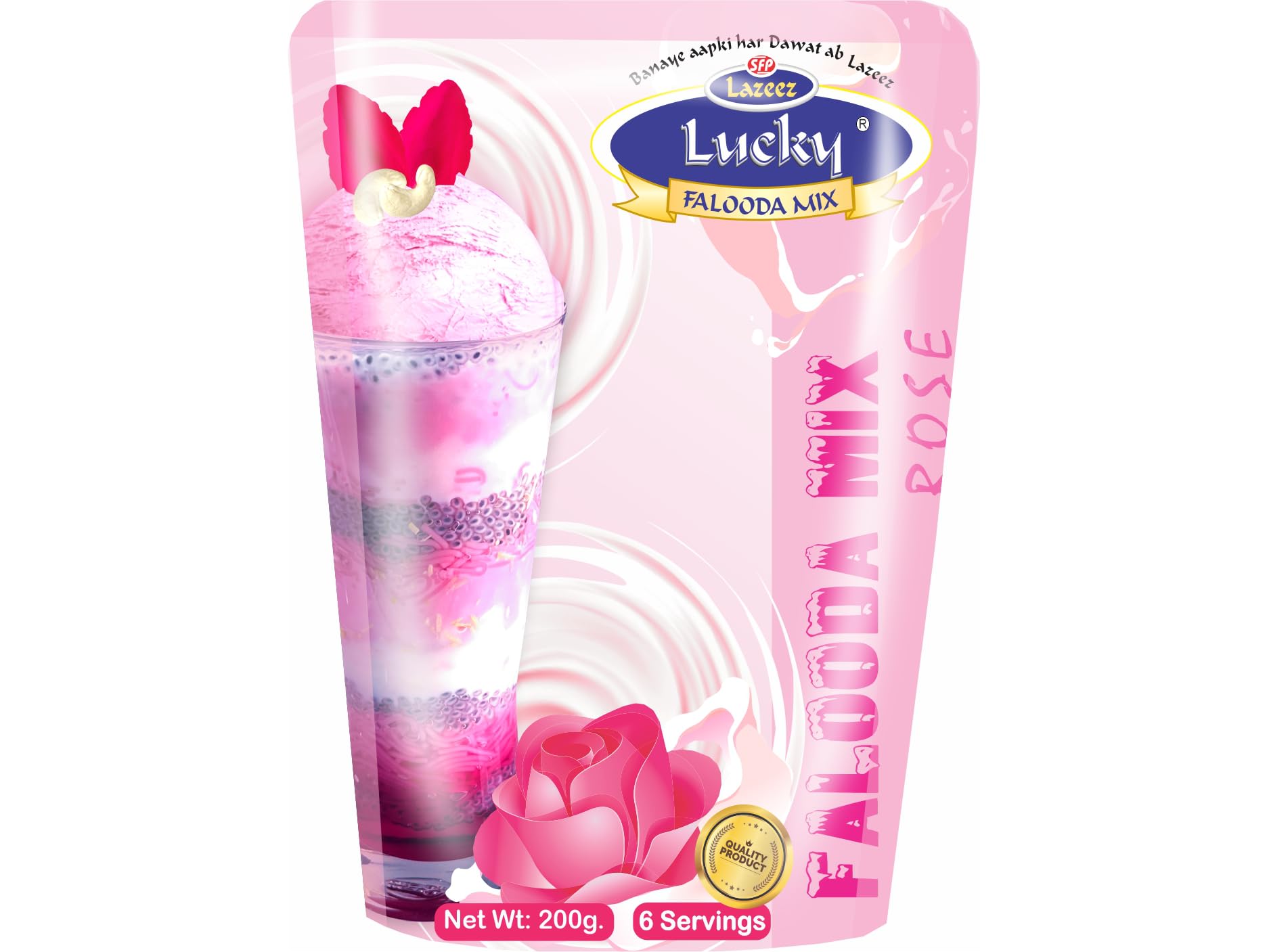 Lucky Falooda (Milkshake) Mix (Rose) 200g.x2 [Pack of 2] (B0CVNKT3ZX) Amazon Price History, Amazon Price Tracker