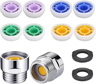 Wekuw Set de 12 Limitadores Reductores de Flujo de Ducha Reductor Caudal Grifo Controlador de Flujo de Ducha Limitador de Flujo de 1/2 Pulgada para Cabezal de Ducha Fijo o de Mano, 4L, 5L, 6L, 7L