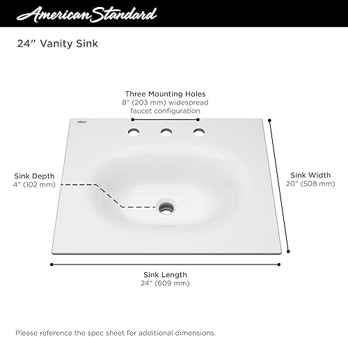 Miniatura 2 de American Standard 1297008.020 Studio S 24 Vanity Top Sink  8-inch Centers, White