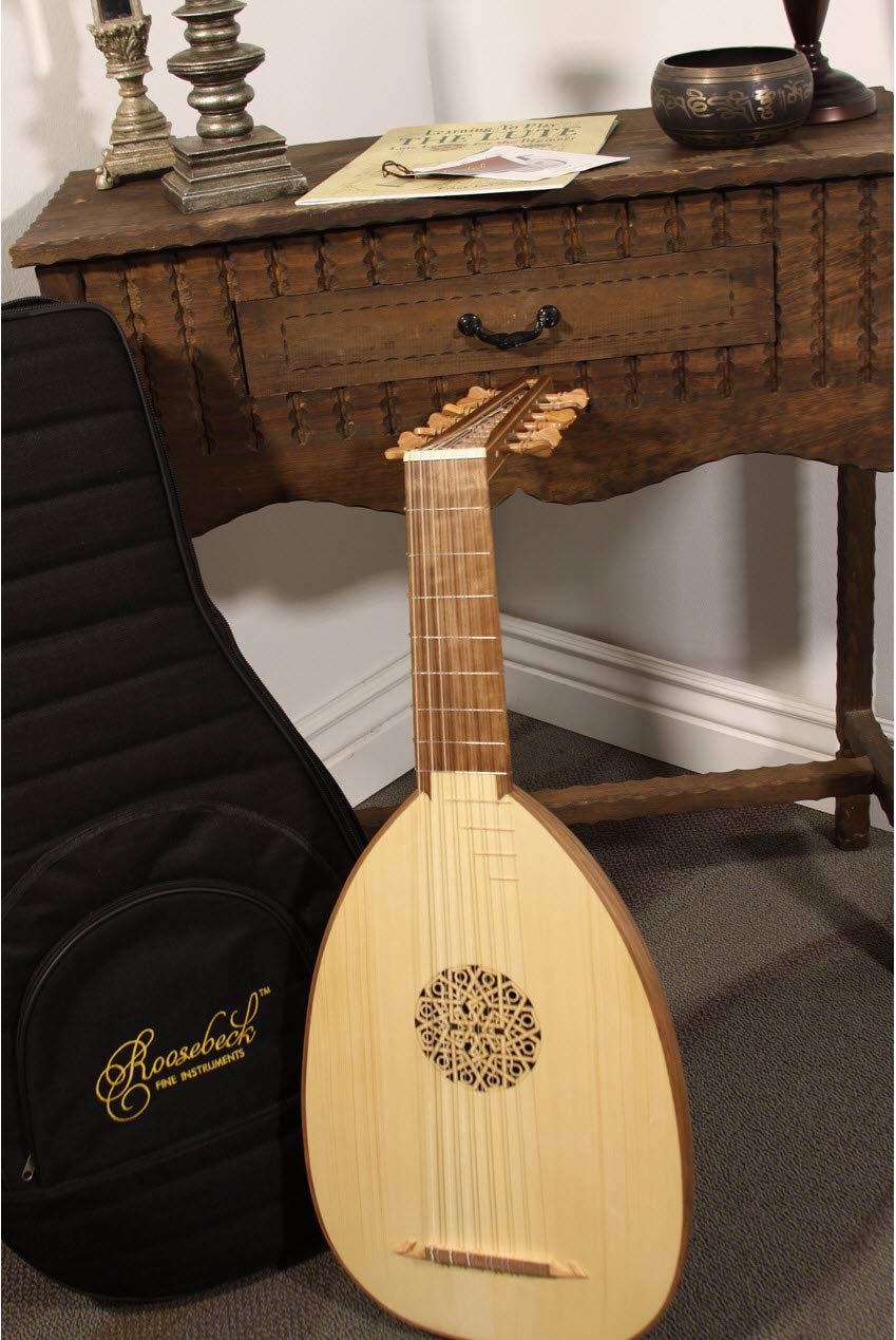 7-Course Walnut Lute Package Includes: Roosebeck Deluxe 7-Course Walnut Lute W/Gig Bag + Roosebeck 7-Course Descant Lute String Set + Snark Clip-On Chromatic Tuner - Image 5