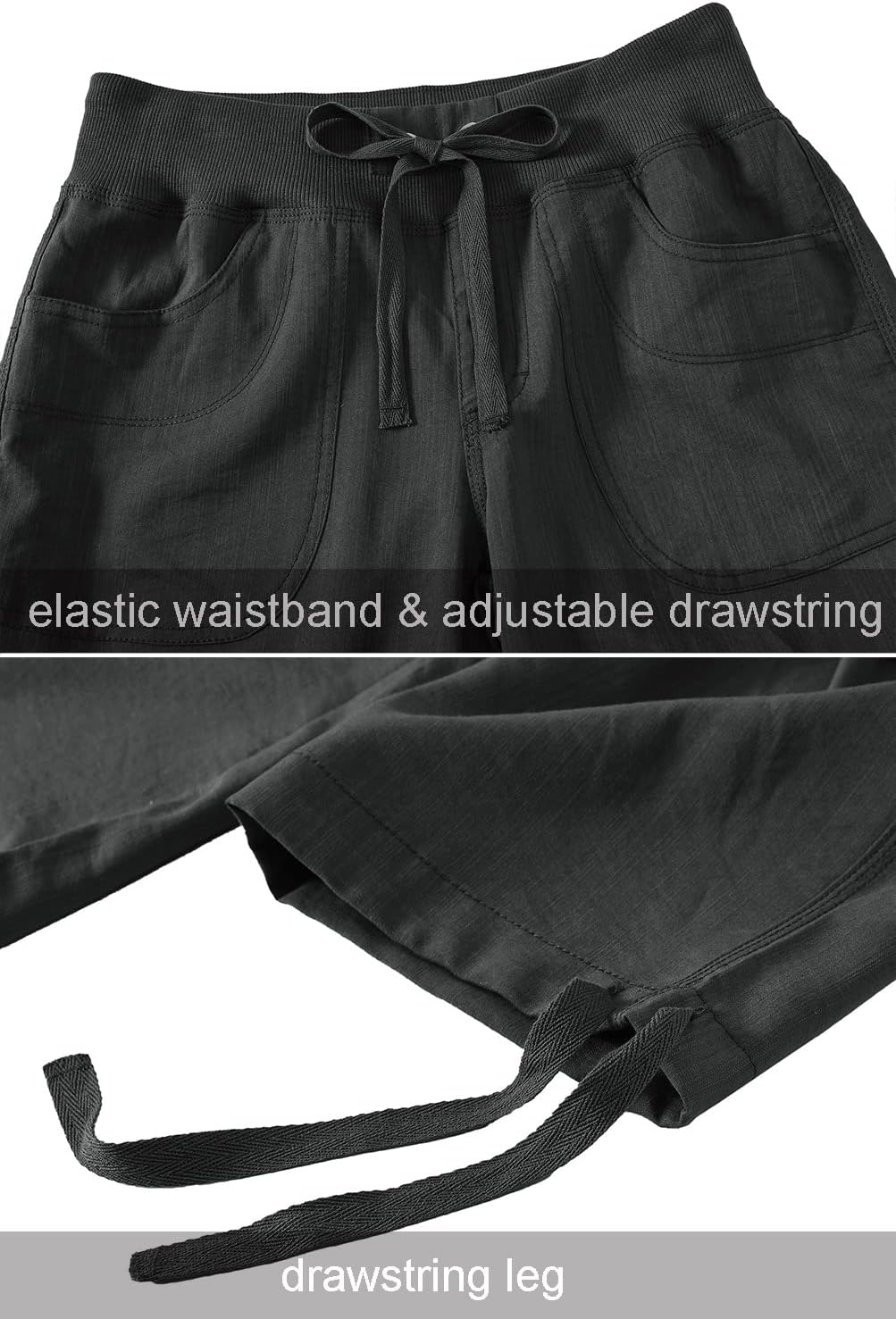 MoFiz Womens Capris with Pockets Loose Fit Casual Capri Pants Dressy Lightweight Ladies Baggy Cargo Pants for Hiking - Image 6