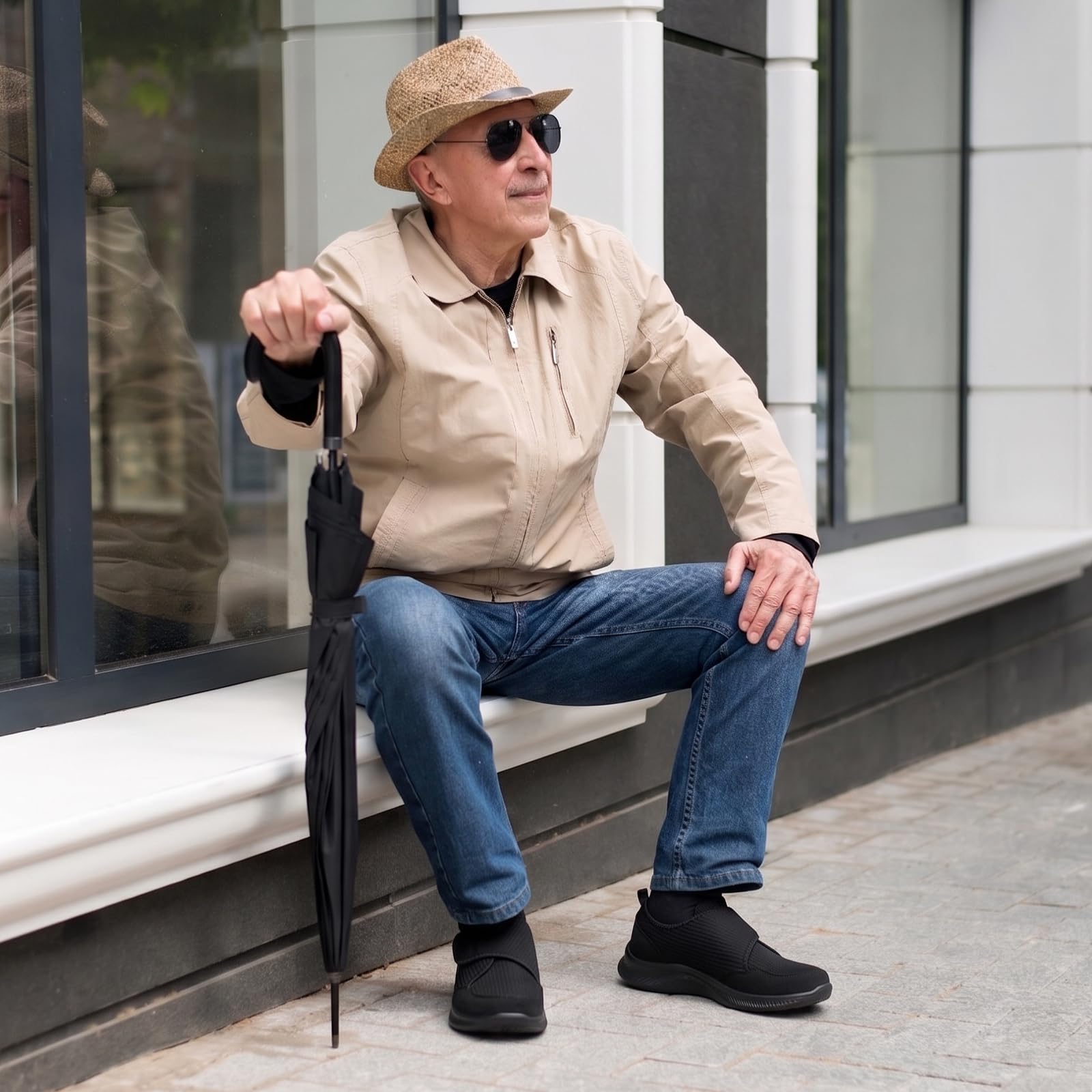 Zapatos para diabéticos para hombre, anchos, ortopédicos, ajustables, sin cordones