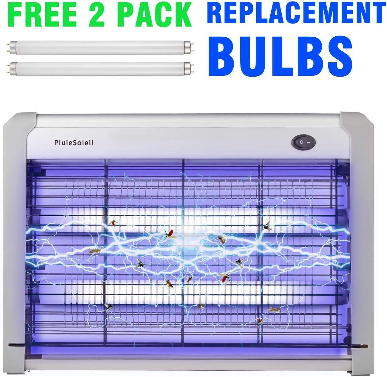 Fly-Bye - Insect Killer 20W UV Light - Attract and Zap Flying Insects - The Power of a Commercial Zapper Made For The Home - 2800v Killing Mesh Grid, with Detachable Hanging Chain - [New For 2019]