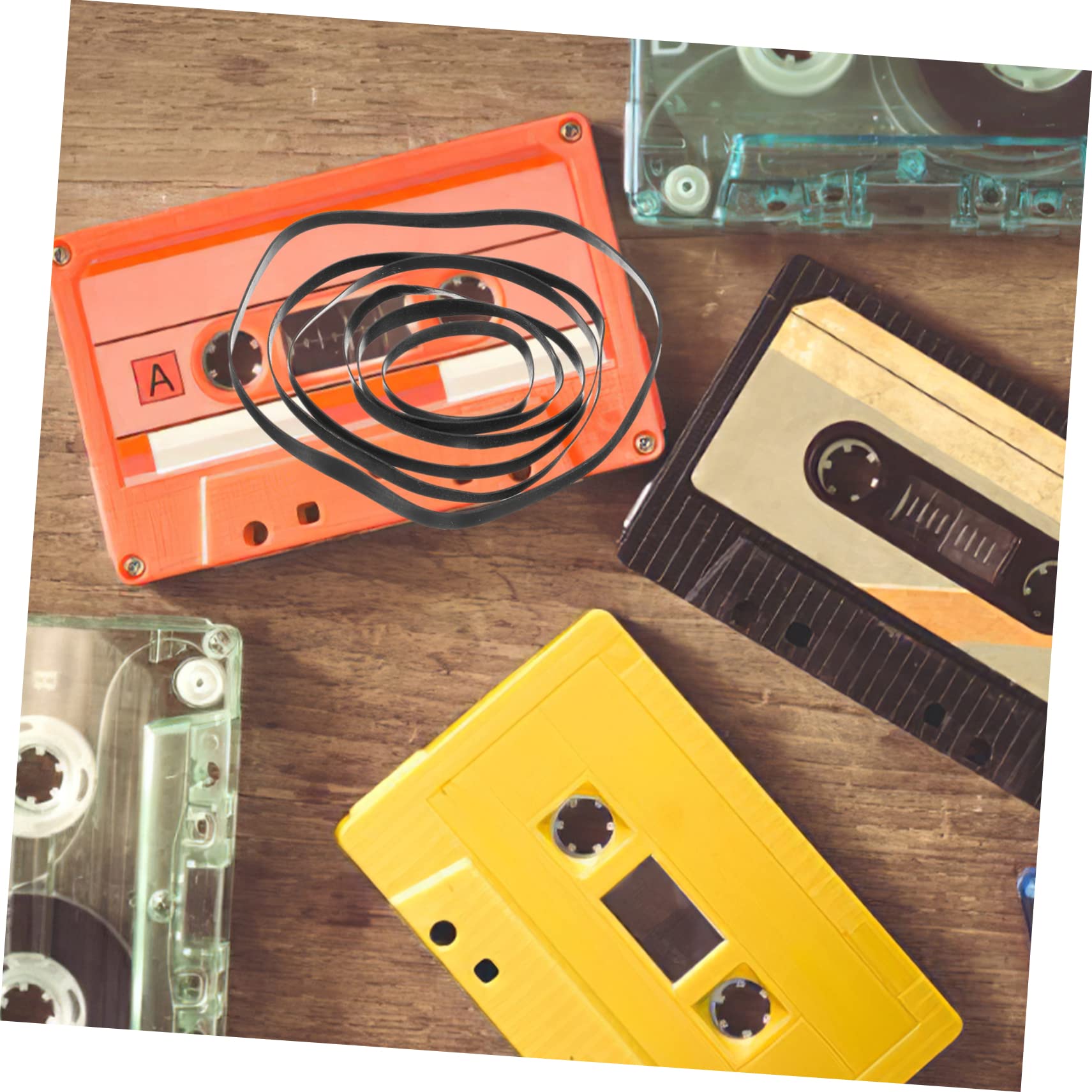 50 Pezzi Cinghie a Cassetta Quadrate 4mm in Gomma Per Registratori e Lettori Cassette, Sostituzione Resistente Per Manutenzione, Adatte a Videoregistratori e Unità Dvd