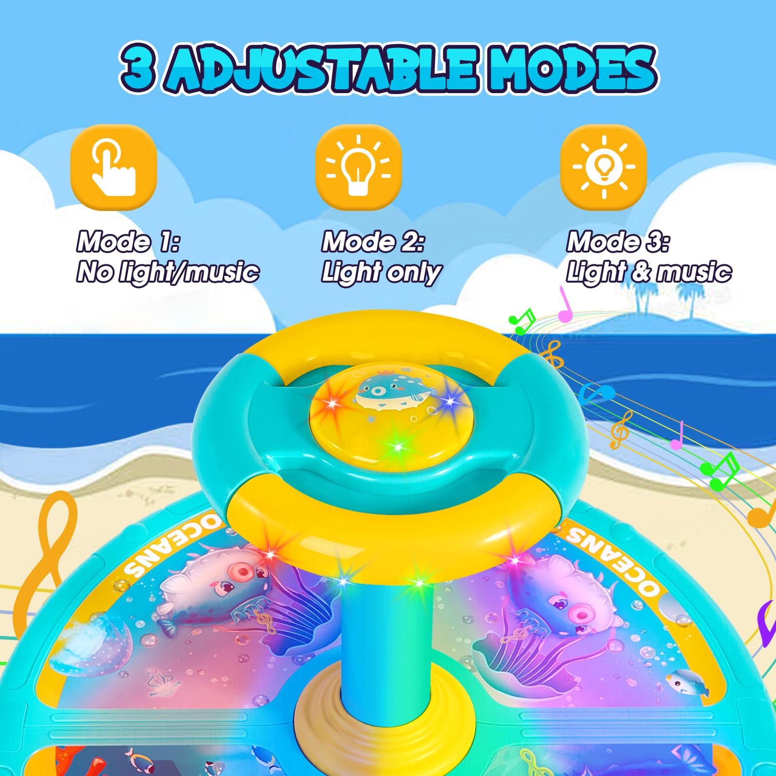 Sit and Spin, regalo de cumpleaños de Navidad, juguete para sentarse y girar para niños de 3 a 4 años, juguetes giratorios sensoriales interactivos oceánicos de 360° para edades de 2 a 10 3