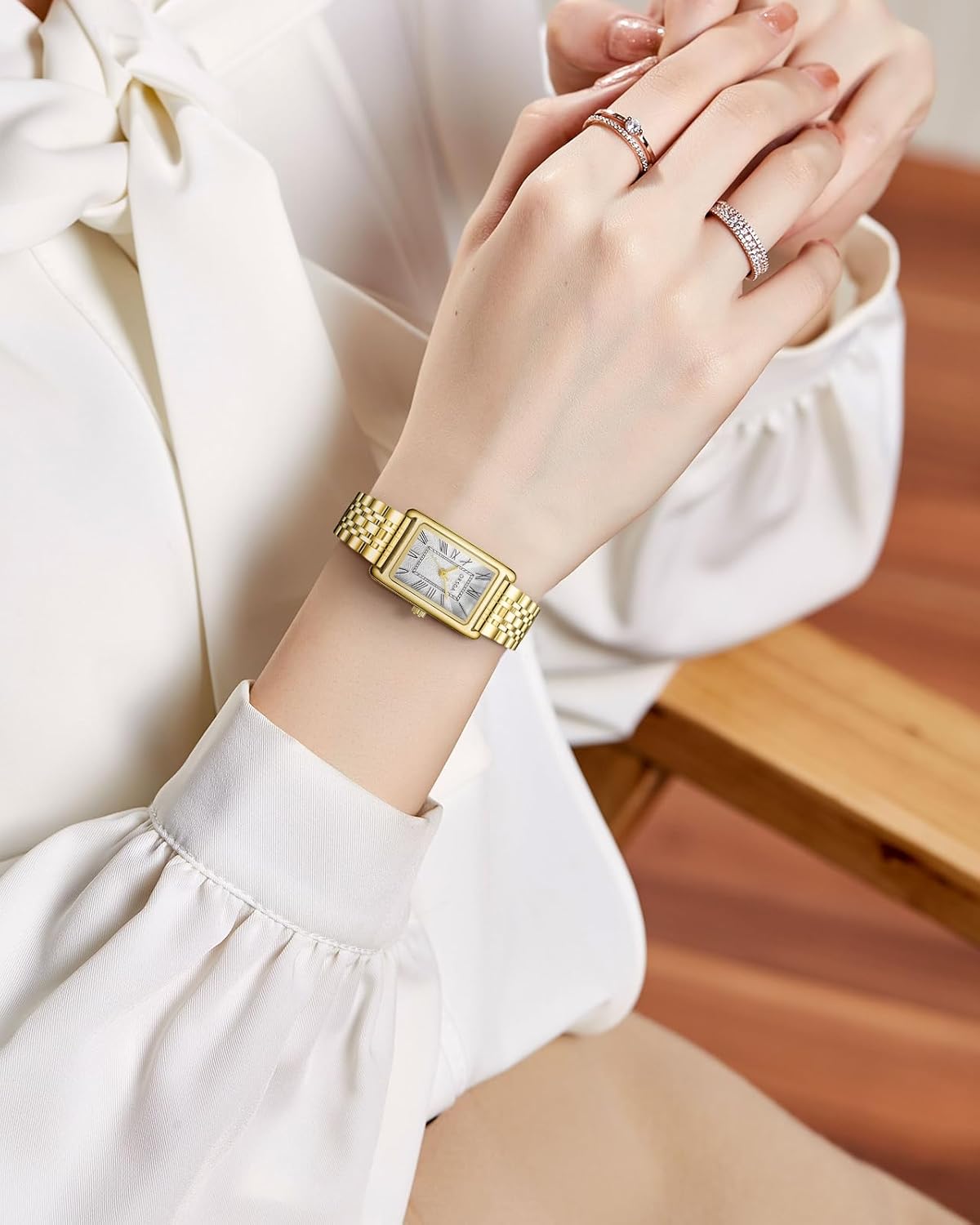 CIVO Womens Watches Vintage Square Stainless Steel Analog Quartz Wrist Watch Waterproof Fashion Elegant Dainty Ladies Watch - Image 5