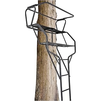 Guide Gear 16.5' 2-Man Ladder Tree Stand for Hunting Elevated Climbing Seat Hunting Gear Equipment Accessories Camo