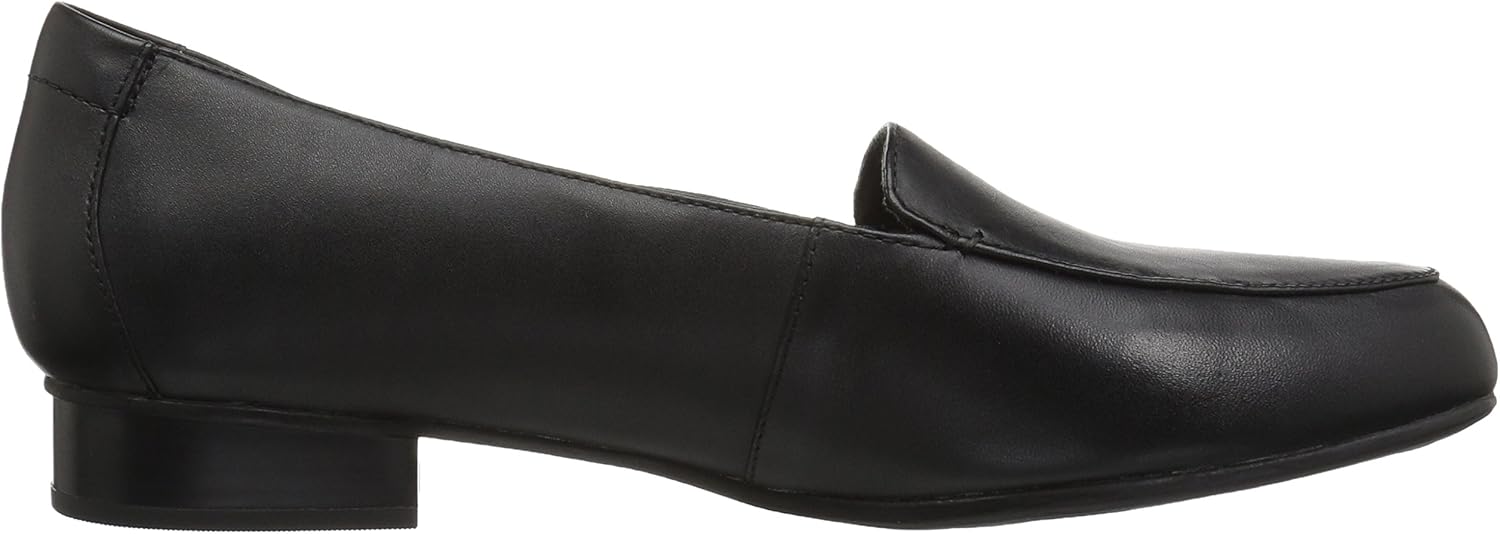 Clarks womens Juliet Lora Loafer, Black Leather, 8.5 Wide US