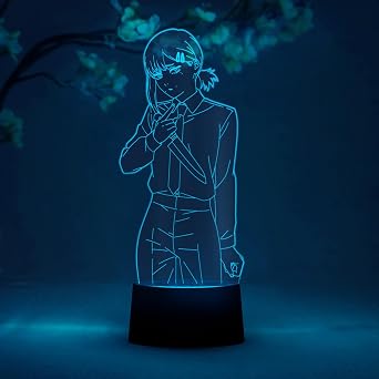 Otaku Lamps Kobeni Chainsaw Man Anime Lamp Figure Night Light, 16 Color RGB LED 3D Anime Room Decor Gift for Otaku