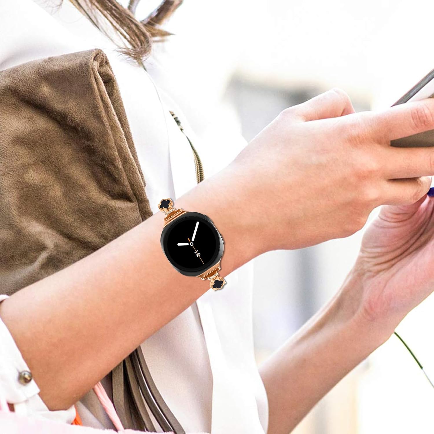 Bracelet Compatible with Samsung Galaxy Watch 8 Band 40mm 44mm, Galaxy Watch 8 Classic Band 46mm Rhinestone Diamond Bling Adjustable Strap Wristband for Women - Image 5