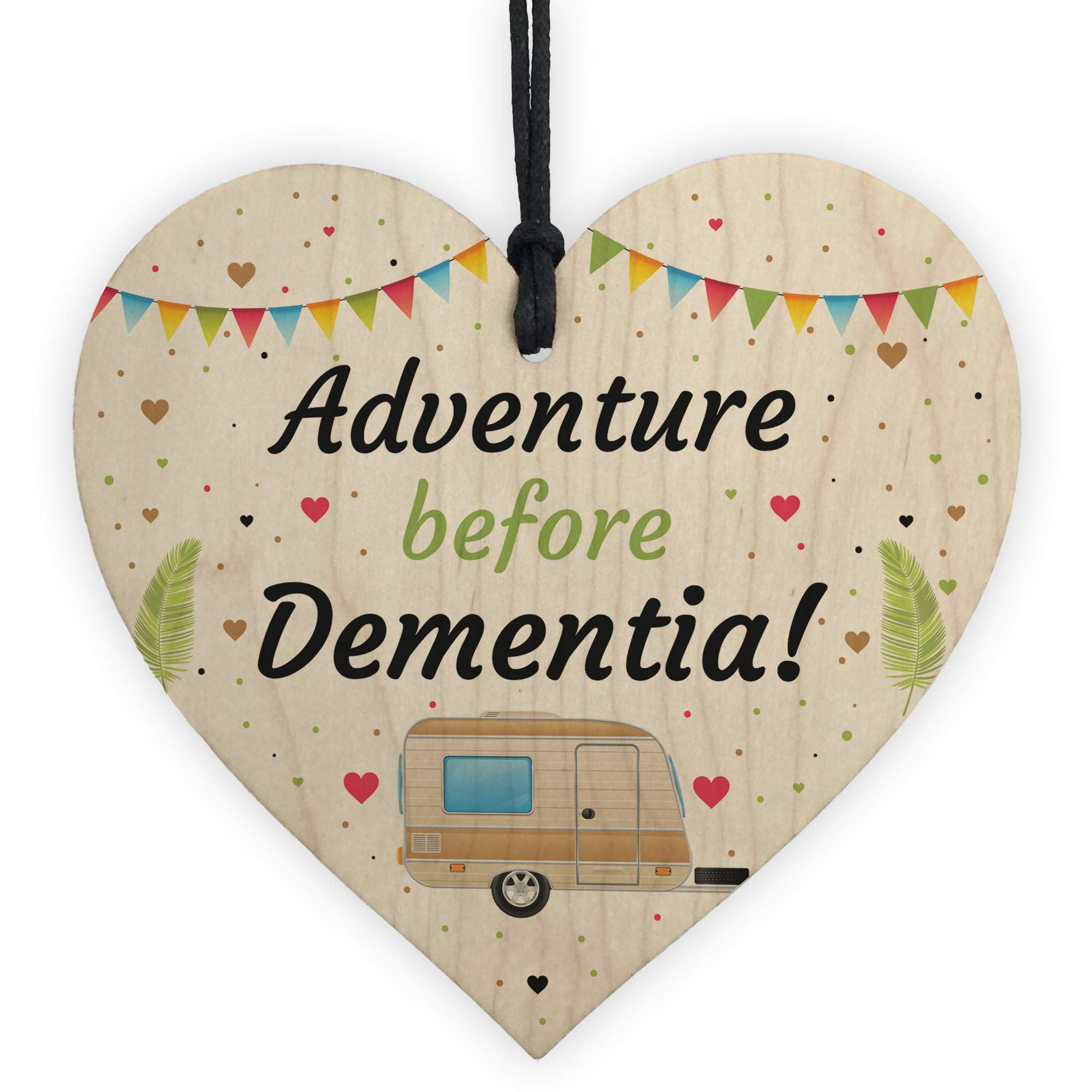 Red Ocean Adventure Before Dementia Wood Heart Caravan Plaque Funny Retirement Gift Sign Xmas