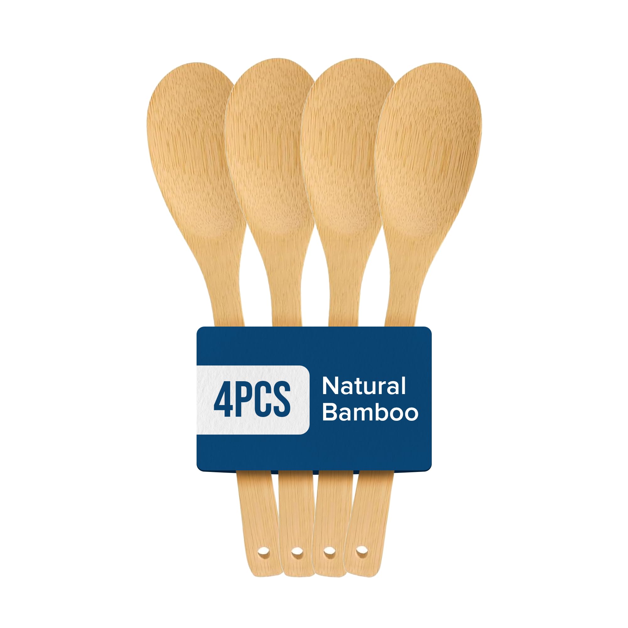 Wooden Spoons for Cooking Set of 6 - Joeji's Kitchen 30cm Bamboo