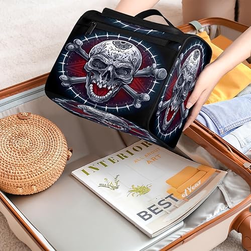 Miniatura 7 de Skull Classic Decor Toiletry Bag for Women Travel Makeup Organizer with Hanging Hook Traveling Cosmetic Bags for Toiletries Accessories