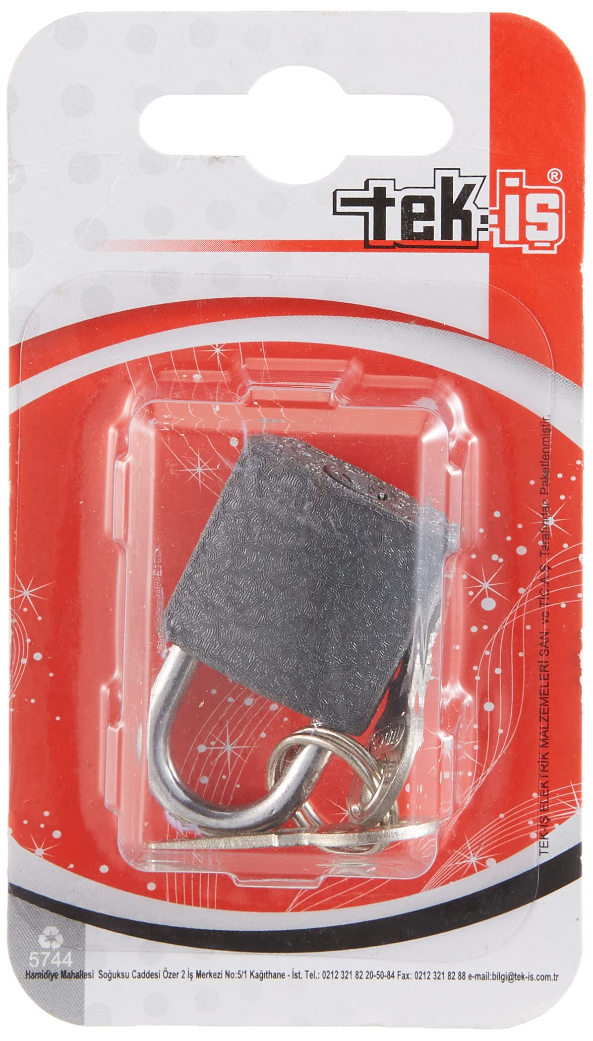 Tek-İş 524164 Asma Kilit Gri Döküm, Gri, 25mm