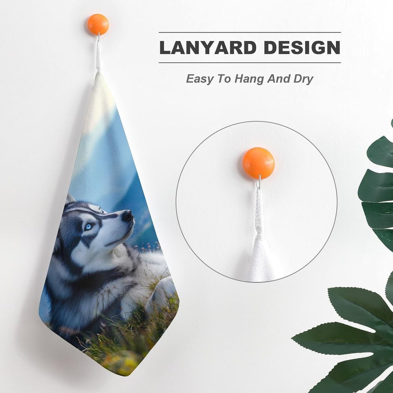 Alaskan Husky Print Towel Hand Towels Decorative Towel for Bathroom Kitchen Shower Gym 4PCS