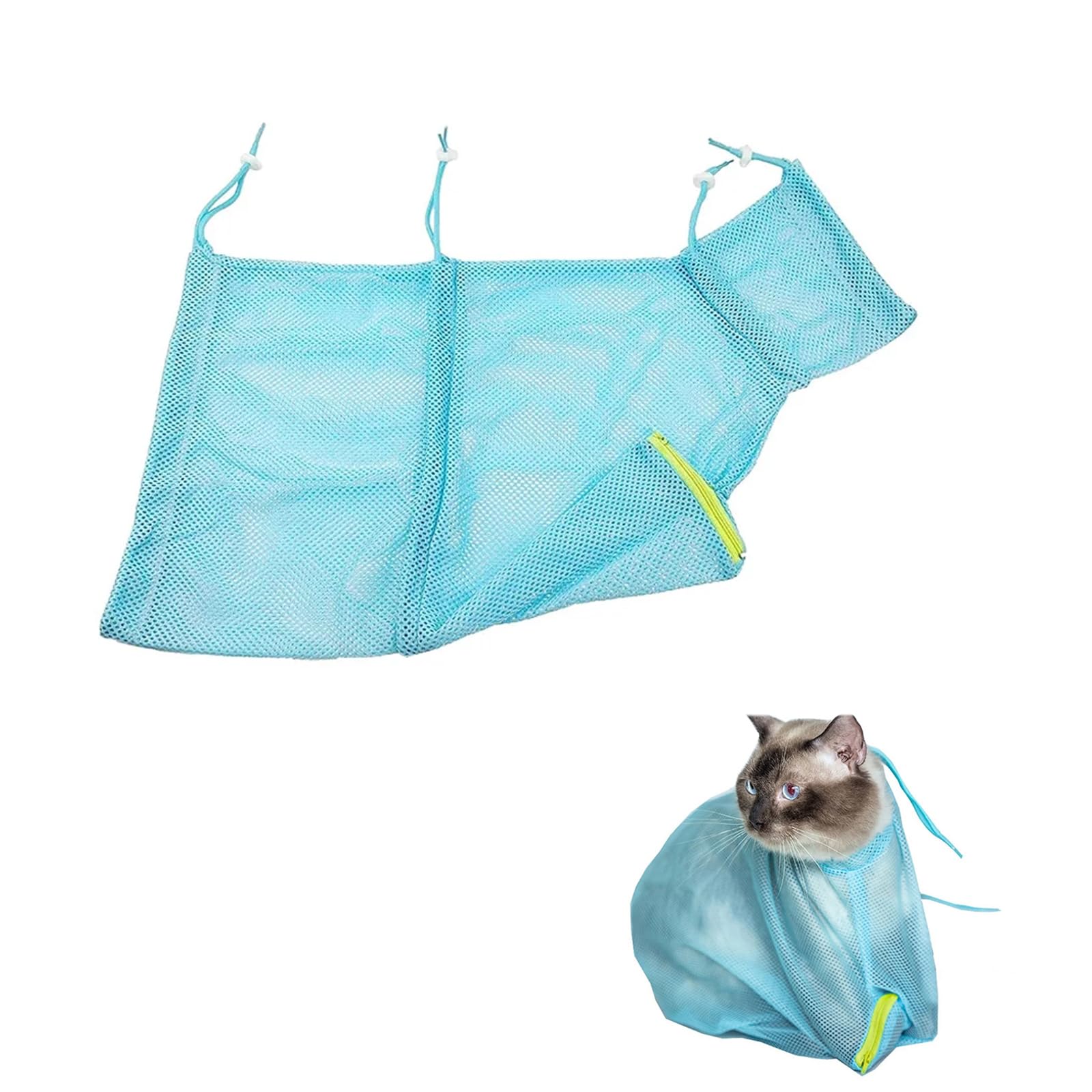 WUERKIYA Cat Grooming Bag, Cat Bath Bag, Adjustable Cat Bathing Bag, Durable Anti Scratch & Bite Cat Shower Net Bag