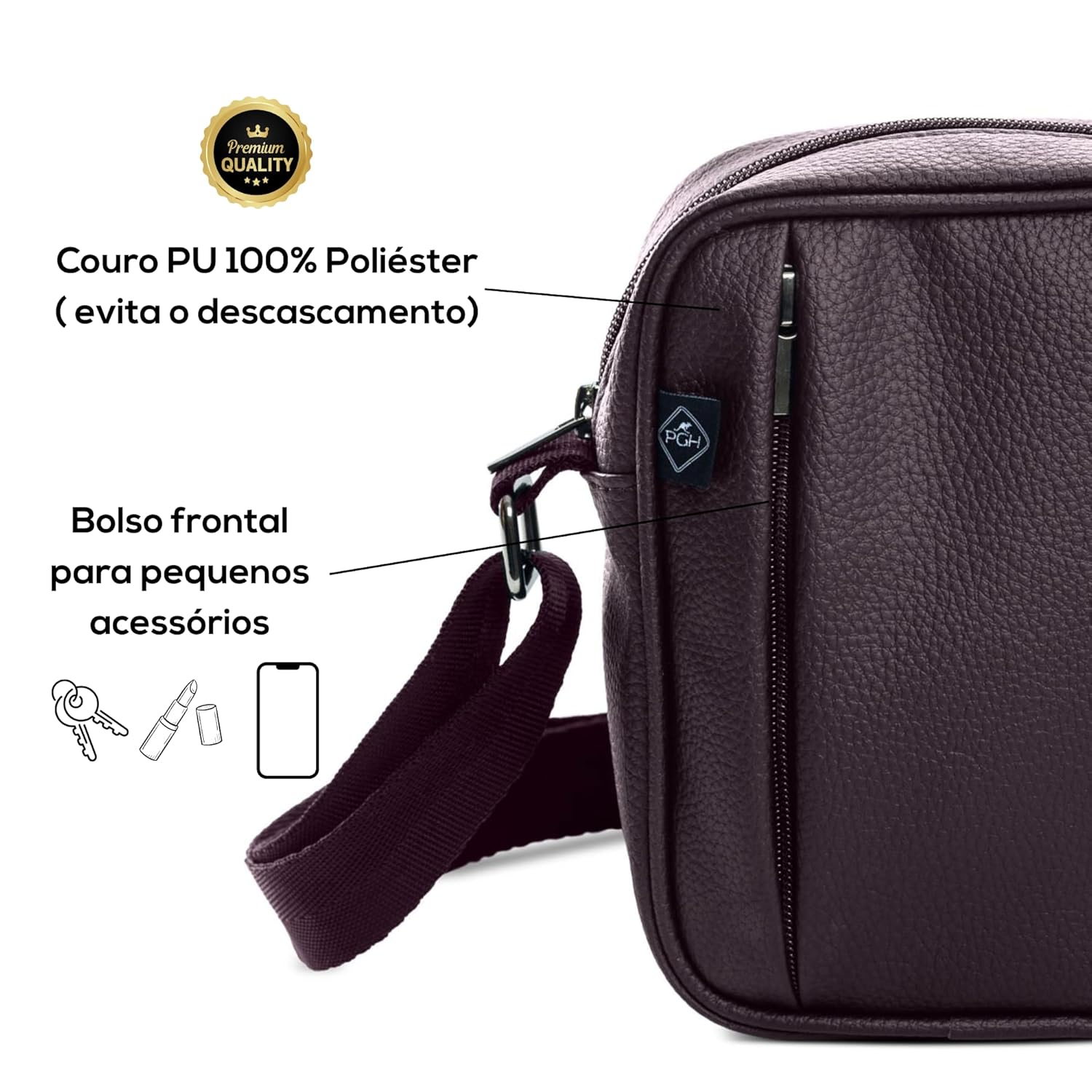 Bolsa Transversal Masculina Feminina Shoulder Bag Executiva em Couro PU, PGH Pulse em promoção! Veja a oferta e mais achadinhos de Bolsas 4 Hoje é o melhor dia para comprar Bolsa Transversal Masculina Feminina Shoulder Bag Executiva em Couro PU, PGH Pulse com aquele preço maroto! Promoção! Aproveite a oferta! 4