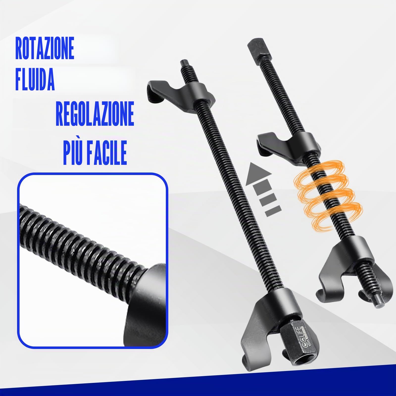 CCLIFE 2 Pezzi Professionale Compressore Molla Ammortizzatori per Auto Strumenti di Estrattore Molle Ammortizzatore, 370mm