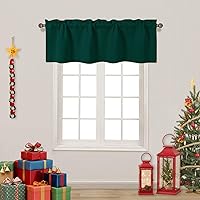 Vista 42 de DWCN Cenefa opaca para cocina, con bolsillo para barra, cortinas para ventana, sala de estar/sótano, 52 x 18 pulgadas de largo, 1 panel, azul oscuro