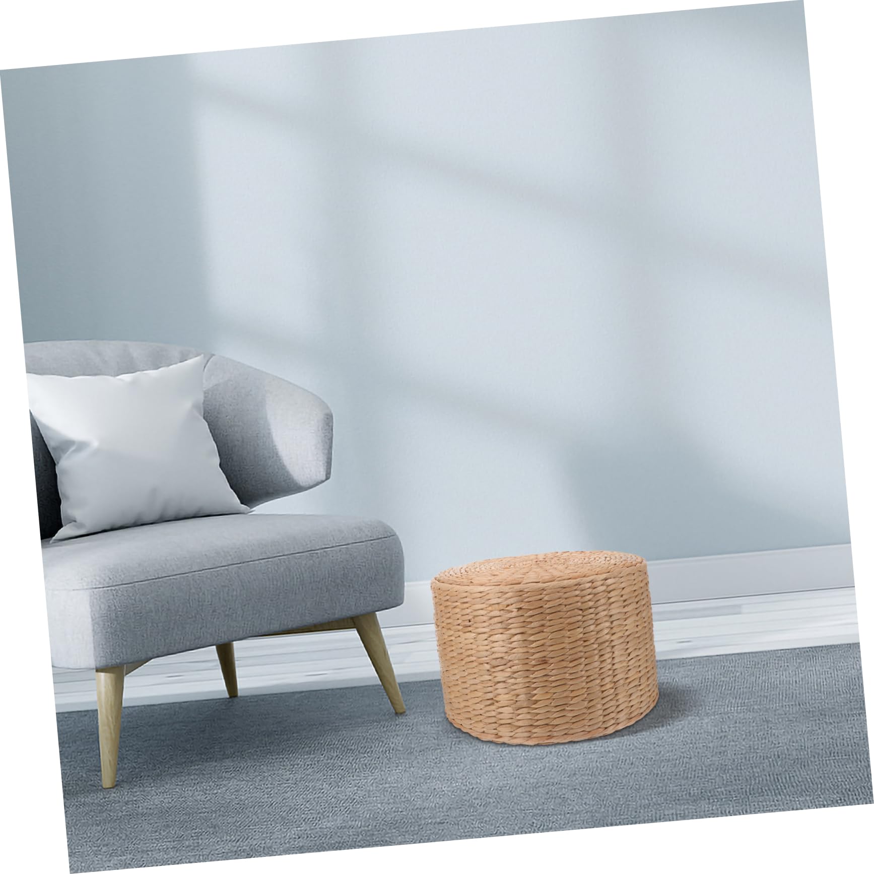 Didiseaon Pouf da Giardino per Bambini in Paglia Intrecciata, Sgabello Piccolo Multifunzione per Cambiare le Scarpe, Design Adorabile e Leggero, per Ambienti Esterni
