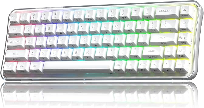 Womier Wireless Bluetooth Creamy Keyboard, Mechanical Gaming Keyboard White