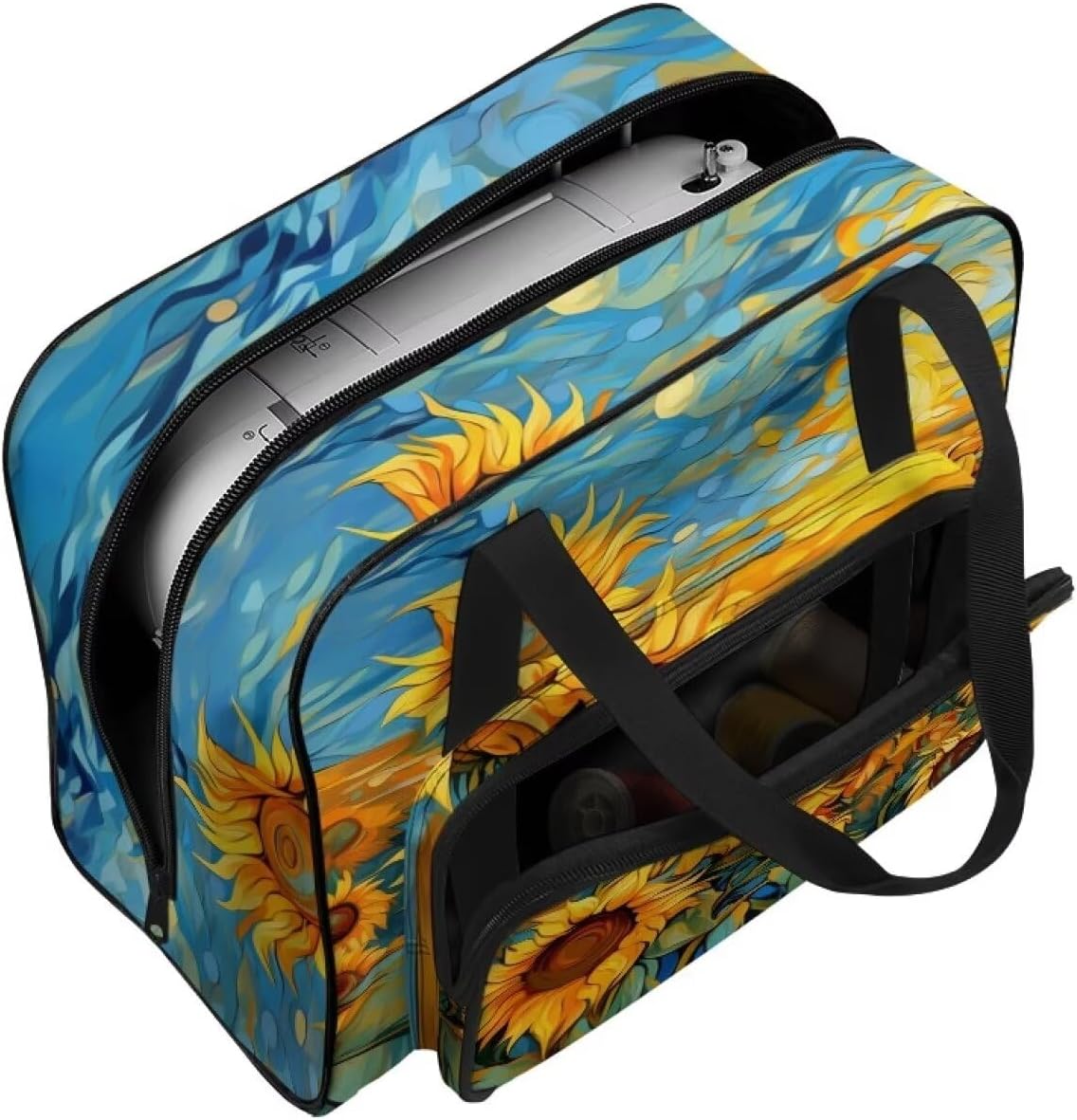 Sunflowers Sewing Machine Case, Sewing Machine Carrying Bag with Removable Padding Pad, Tote Bag for Sewing Machine and Extra Sewing Accessories Sewing Machine Storage Bag