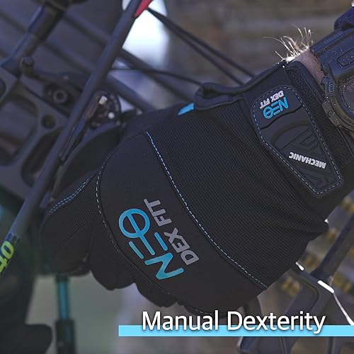 Miniatura 10 de DEX FIT Guantes mecánicos MG310 Premium, refuerzos de poliuretano duraderos, agarre firme, ajuste cómodo elástico, compatible con pantalla táctil,