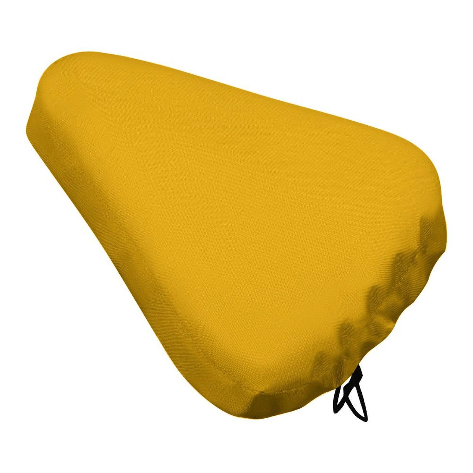 Treer Bike Seat Cover Waterproof, Solid Color Outdoor Bicycle Saddle Rain Dust Cover with Elastic, Water Resistant Bicycle Seat Protector Shield Non-Slip Lightweight for Journey (Yellow,1pc) — image 1