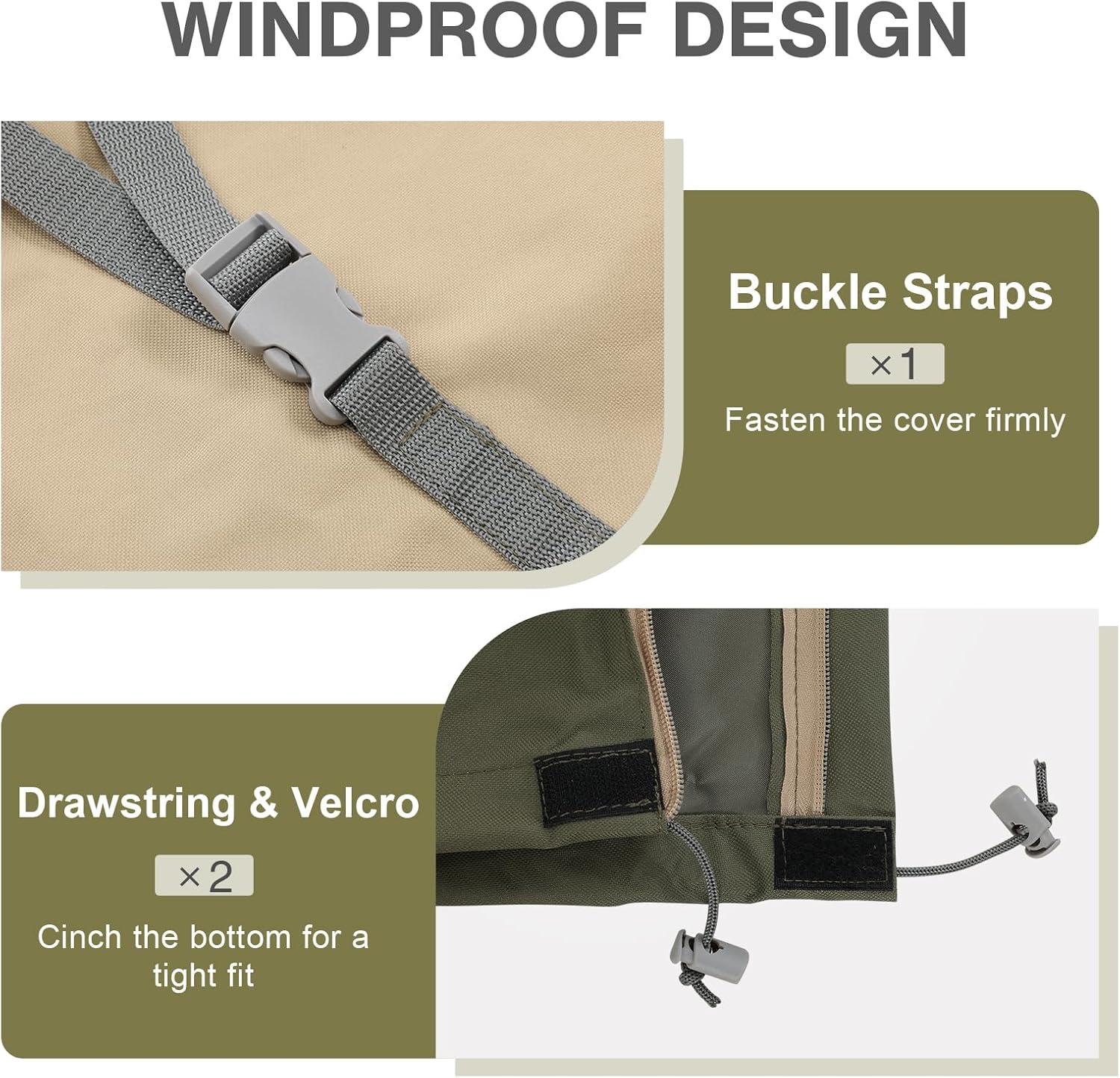 Aoodor Heavy Duty Patio Umbrella Cover for 9-12ft Cantilever Umbrella, 600D Anti-UV and Waterproof Oxford Outdoor Offset Parasol Umbrella Cover with Zipper and Rod for Deck, Pool, Yard