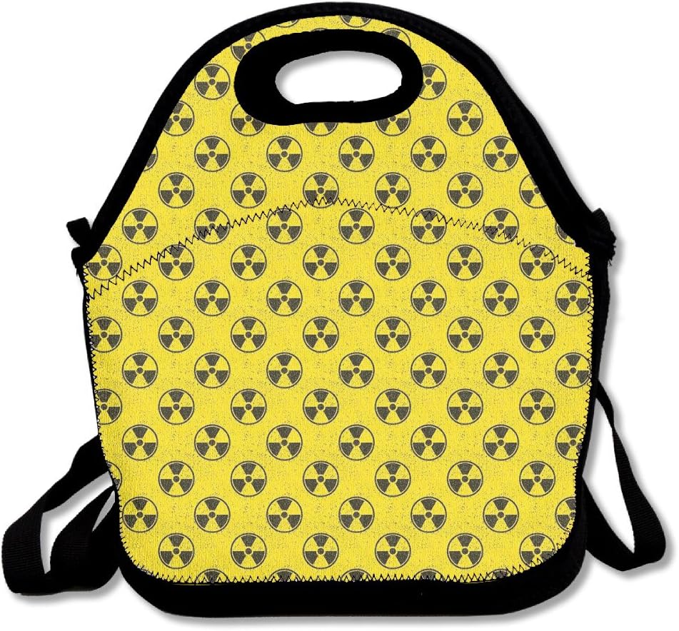 YWG Nuclear Radiation Pattern Ziplock Lunch Tote Bag Portable Handbag Lunch Box Waterproof Insulated Food Container For Boys&Girls School Picnic Office Travel Outdoor