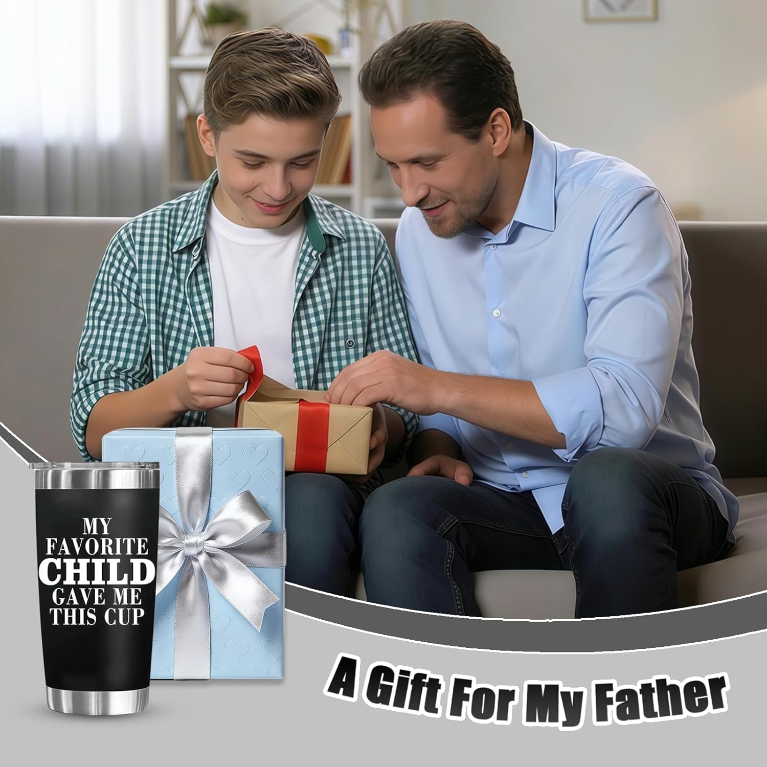Birthday Gifts for Dad from Daughter, Son, Kids - Fathers Day Gift for Dad - Husband/New Papa/Bonus Father Present for Outdoor/Indoor Use - 20 Oz Black Tumbler, Insulated Cup - Image 5