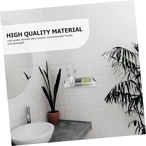 Miniatura 9 de Cabilock Estante de almacenamiento montado en la pared de acero inoxidable para cocina y baño, fácil instalación, estantería de perforación para