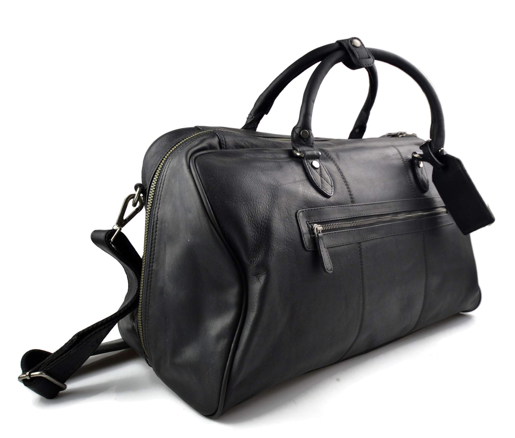 Bolsa de viaje de cuero maleta de cuero equipaje de mano bolsa de viaje grande de cuero XXL bolsa de viaje negro de mano bolsa de deporte