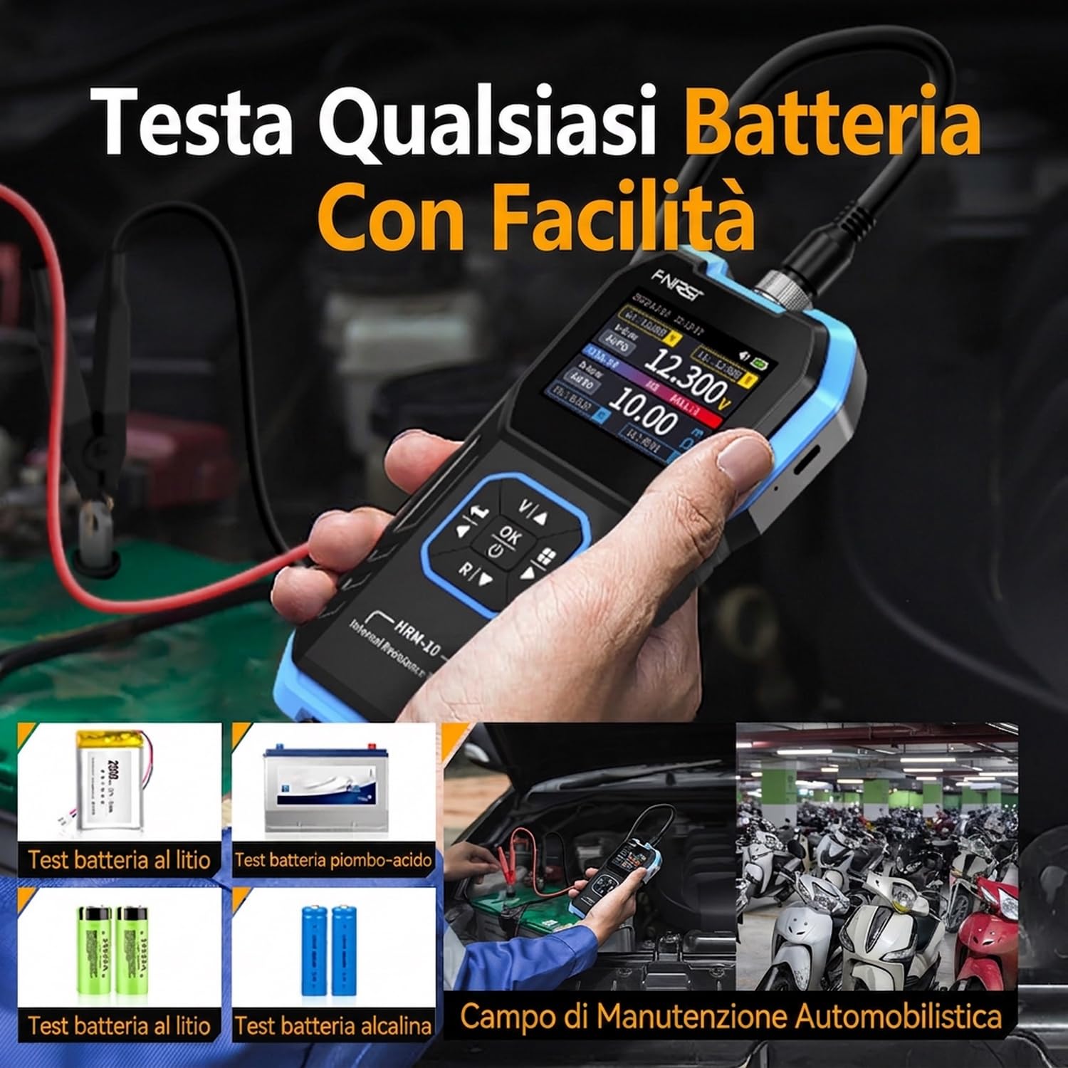 Tester di resistenza interna batteria 100V 200Ω HRM-10 tester digitale tensione batteria Li Lab Zine Bcb
