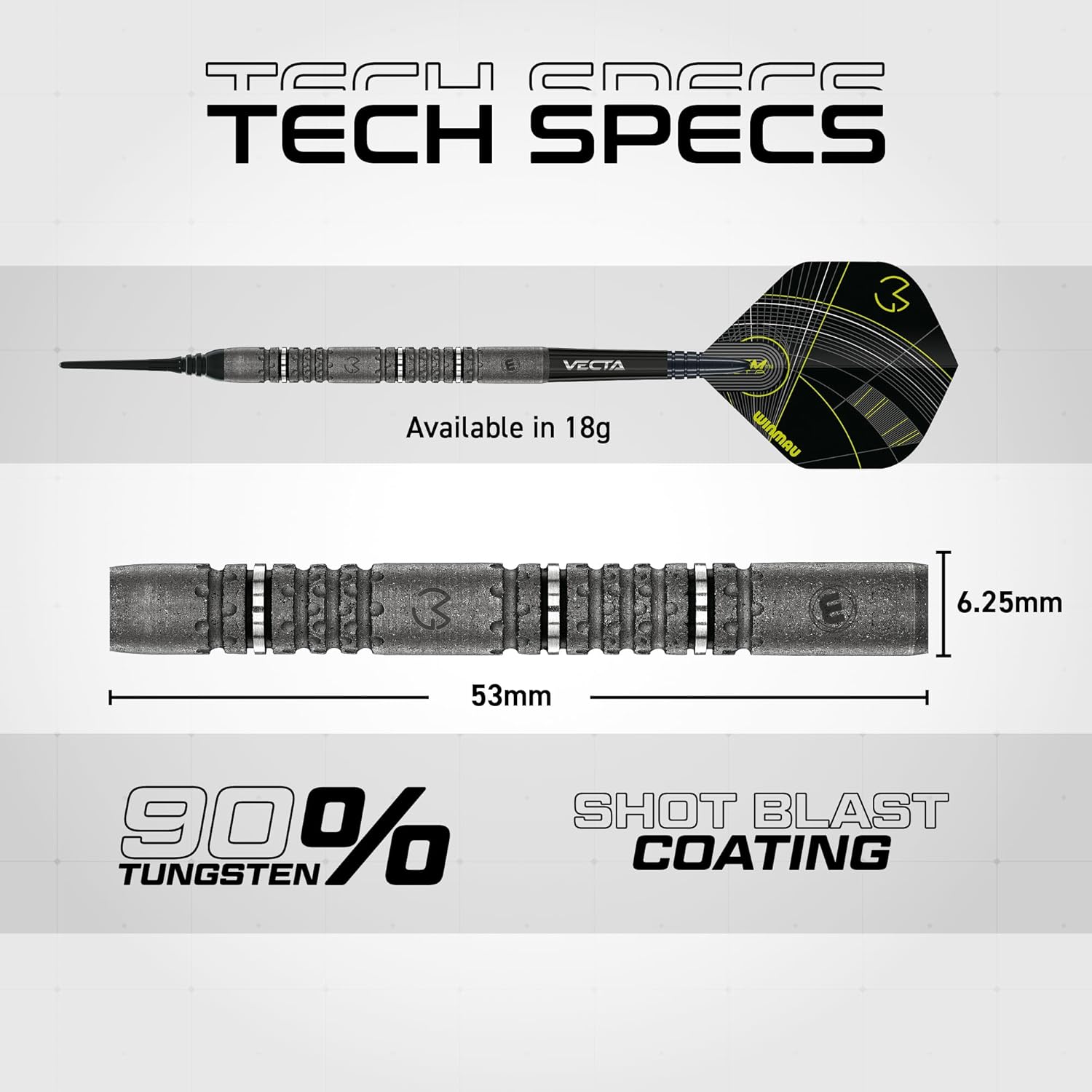 Winmau – Michael Van Gerwen MvG Signature Edition - 90% Tungsten - Professional Darts Set with Dart Flights and Stems (Shafts) - Available in Soft Tip 18g and Steel Tip 22g, 23g & 24g