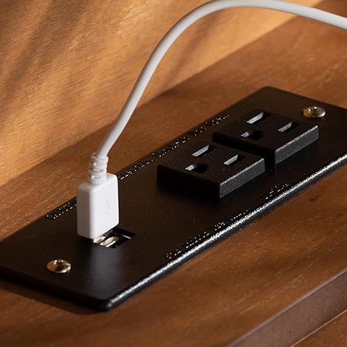 Miniatura 9 de Baxton Studio Cama Lochlan (almacenamiento), Queen, marrón nogal