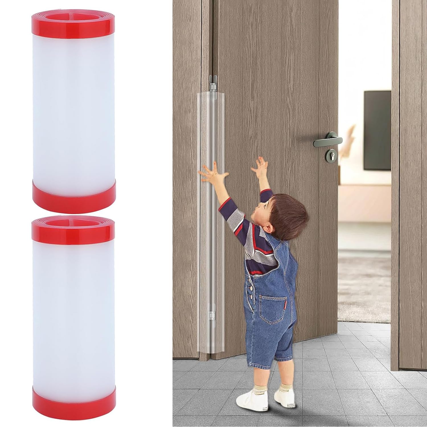MEISO 2 Piezas Protector de Dedos para Puerta, Protectores Antipellizcos Puertas, Protector Puertas Niños Dedos, Protector de Clip para Dedos de Puerta Autoadhesivo, para Guarderías, Hogar, Escuela