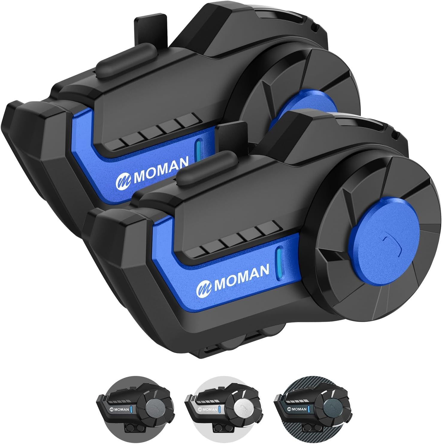 Moman Motorcycle Helmet H2【2 Pack Blue】 Wireless